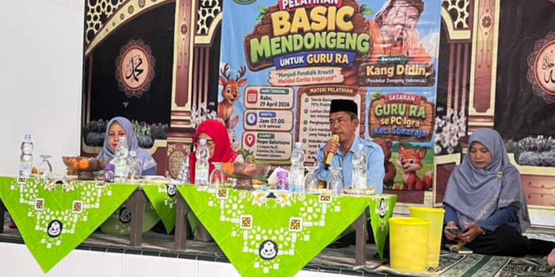 Tingkatkan Kreativitas Pendidik, Guru RA se-Kecamatan Sukaraja Ikuti Pelatihan Mendongeng