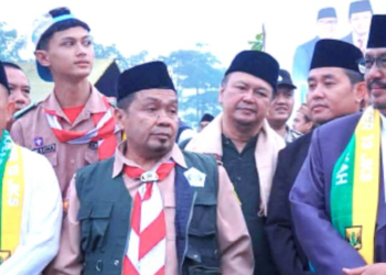 Pramuka Saka Amal Bhakti Turut Kawal Pemberangkatan Calon Jemaah Haji Kabupaten Sukabumi 2026