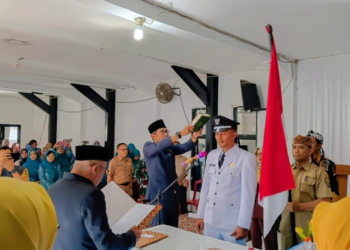 Kepala KUA Sukaraja Jadi Rohaniawan pada Pelantikan dan Pengambilan Sumpah Jabatan Kepala Desa PAW Sukaraja