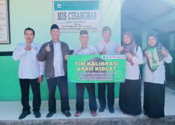 Tim Kalibrasi KUA Cisolok Laksanakan Kalibrasi Arah Kiblat di Musala MIS Cibangban