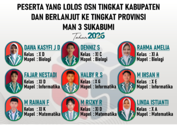 MAN 3 Sukabumi Loloskan Sembilan Siswa ke OSN Tingkat Provinsi, Terbanyak di Jawa Barat