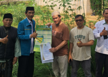 Tim Kemenag Kabupaten Sukabumi dan DHR Laksanakan Kalibrasi Arah Kiblat Masjid Baru di Caringin