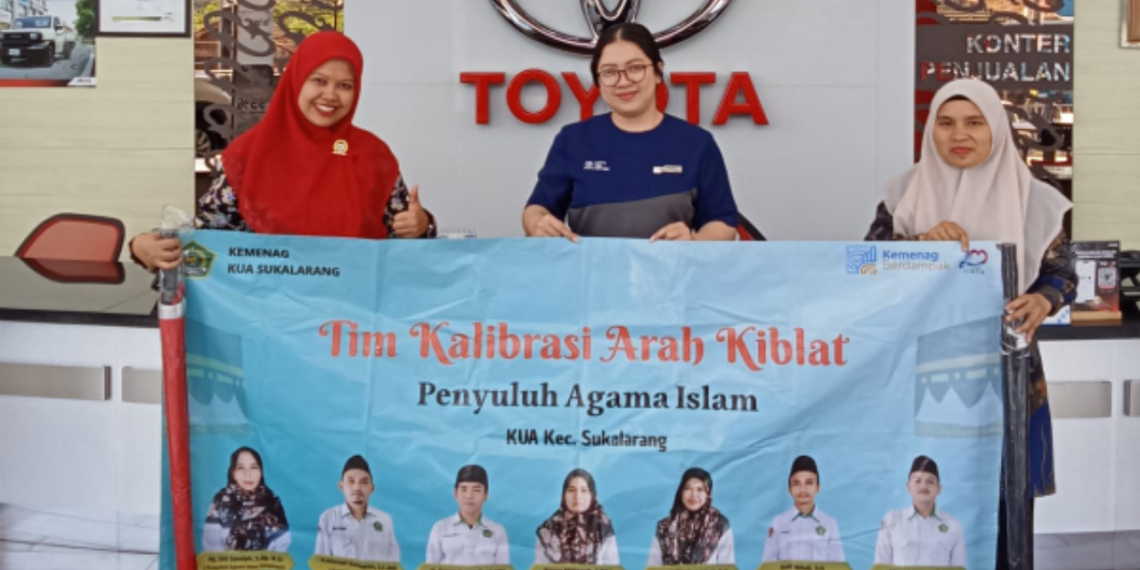 KUA Sukalarang Laksanakan Kalibrasi Arah Kiblat di AUTO 2000 dan SPPG Sukalarang