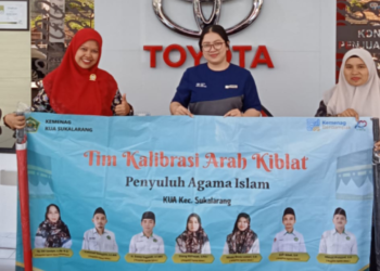 KUA Sukalarang Laksanakan Kalibrasi Arah Kiblat di AUTO 2000 dan SPPG Sukalarang