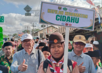 KUA Cidahu Dampingi Kafilah Semarakkan Pawai Ta’aruf PORSADIN VIII Tingkat Kabupaten Sukabumi