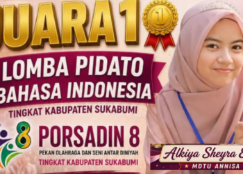 Dari Cicurug ke Provinsi, Alkiya Sheyra Elina Juara 1 Pidato Bahasa Indonesia PORSADIN VIII