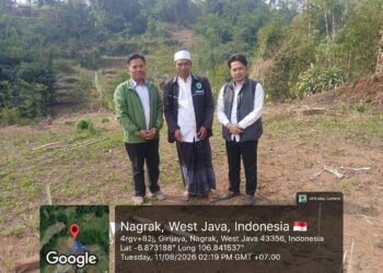 KUA Nagrak Kalibrasi Arah Kiblat untuk Persiapan Pembangunan Masjid di Girijaya