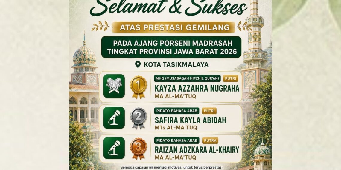 Tiga Santri Al-Ma’tuq Raih Medali di PORSENI Madrasah Tingkat Provinsi Jawa Barat 2026