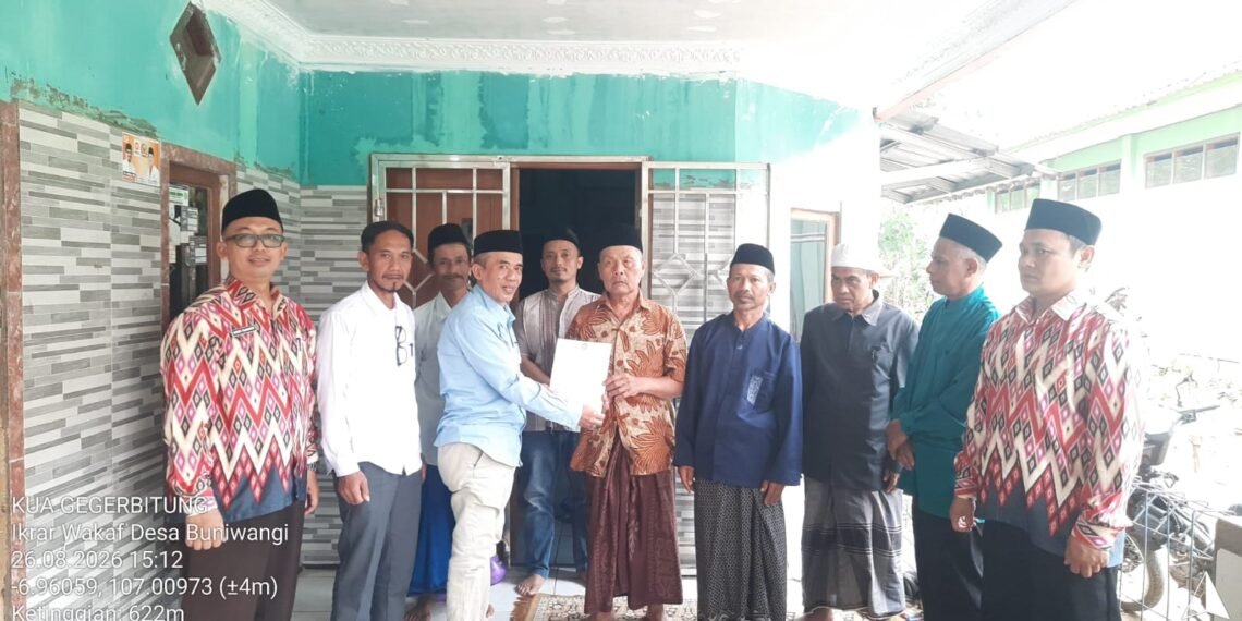 KUA Gegerbitung Fasilitasi Ikrar Wakaf Tanah untuk Sarana Ibadah di Desa Buniwangi