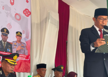 Kepala KUA Sukaraja Pimpin Doa Upacara HUT ke-81 RI, Perkuat Semangat Kebangsaan