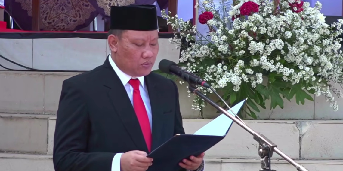 Doa Kebangsaan di Lapangan Cangehgar, Kasi Bimas Islam Kemenag Kab. Sukabumi Panjatkan Harapan untuk Indonesia