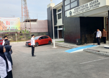 Apel Pagi Kemenag Kab. Sukabumi, Kepala Kantor Ingatkan Kerapian dan Sinergi Jajaran