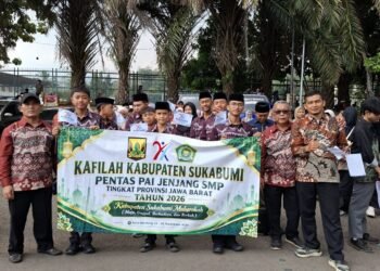 Defile Pentas PAI Jabar 2026, Kafilah Kabupaten Sukabumi Tampilkan Semangat Kebersamaan