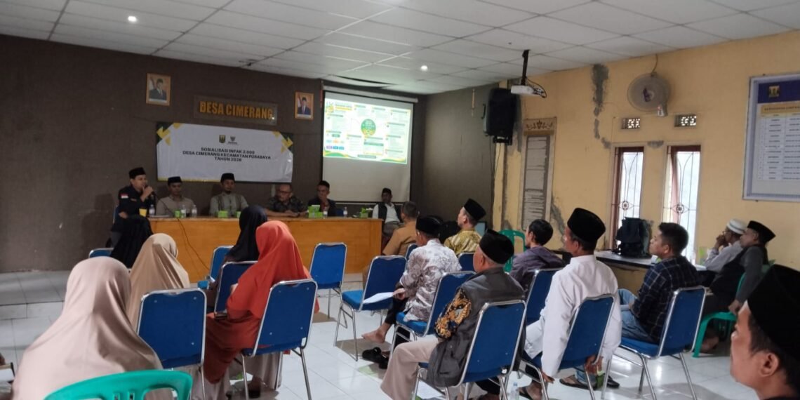 Penyuluh KUA Purabaya Hadiri Sosialisasi Gerakan Infak Rp2.000 di Desa Cimerang