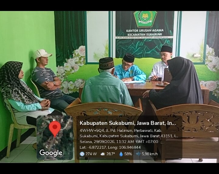 KUA Sukabumi Fasilitasi Ikrar Wakaf Tanah untuk Sarana Pendidikan di Warnasari