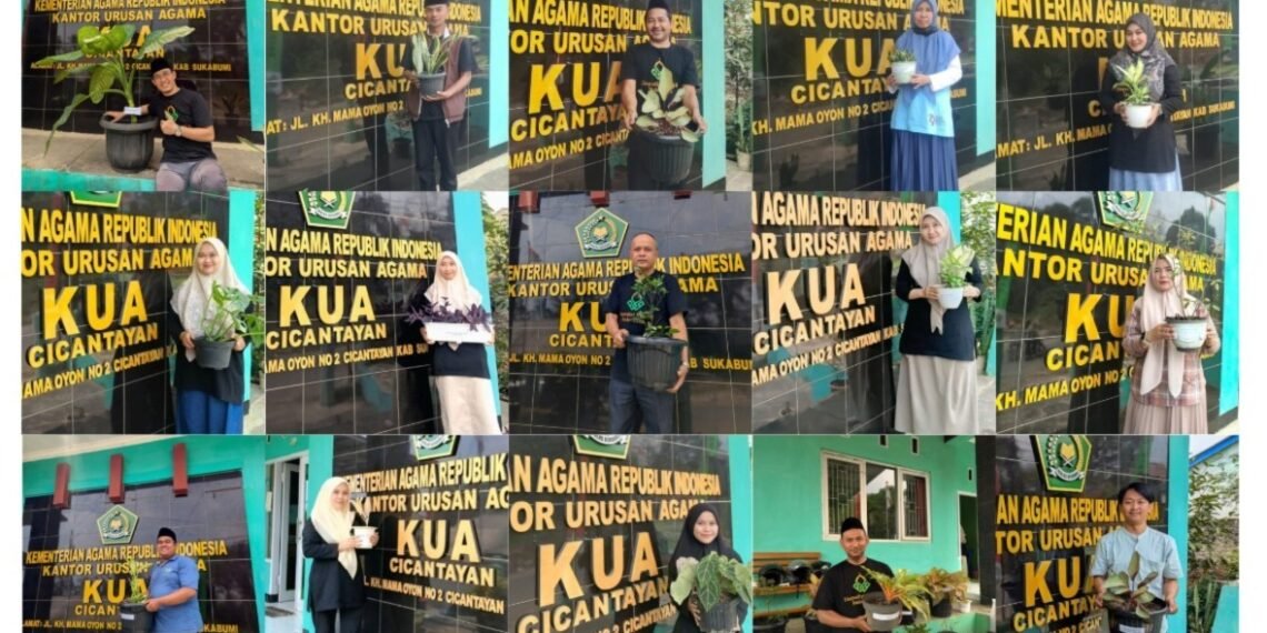 KUA Cicantayan Laksanakan Gerakan SAWAHON untuk Wujudkan Lingkungan Layanan yang Asri
