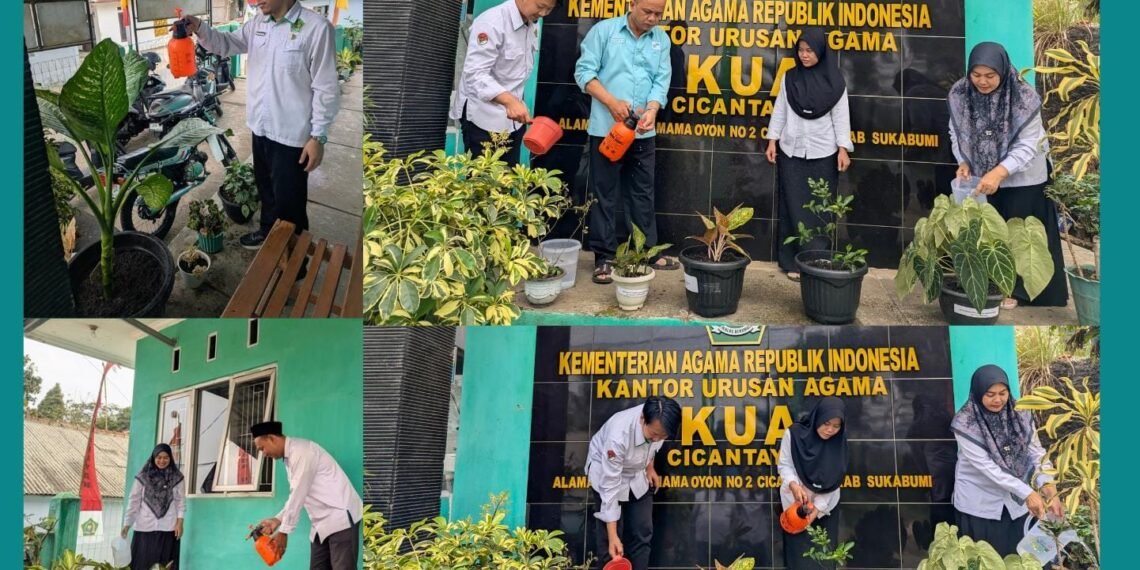 Rawat Program SAWAHON, Pegawai KUA Cicantayan Jaga Kelestarian Lingkungan Kantor