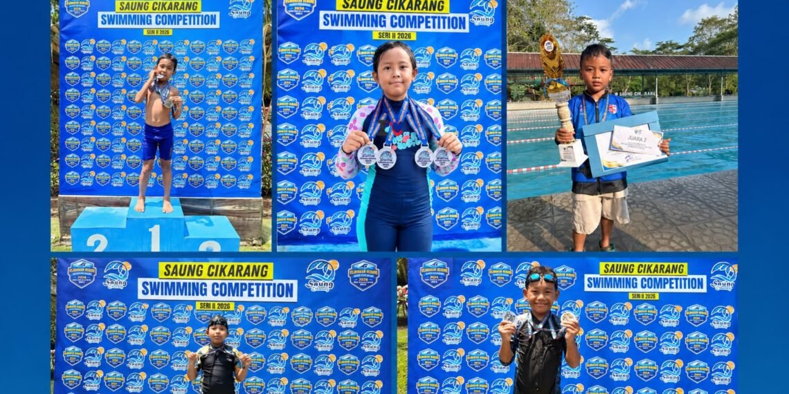 Lima Siswa MIN 2 Sukabumi Raih Prestasi dalam Swimming Competition Saung Cikarang 2026